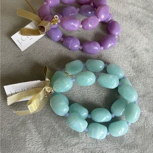 J. Crew Purple and Aqua Beaded Bracelets